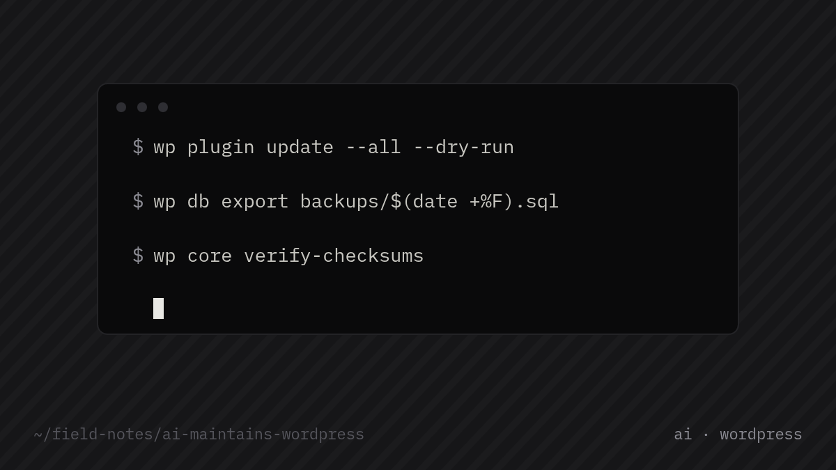 Letting AI maintain a WordPress site: three months in